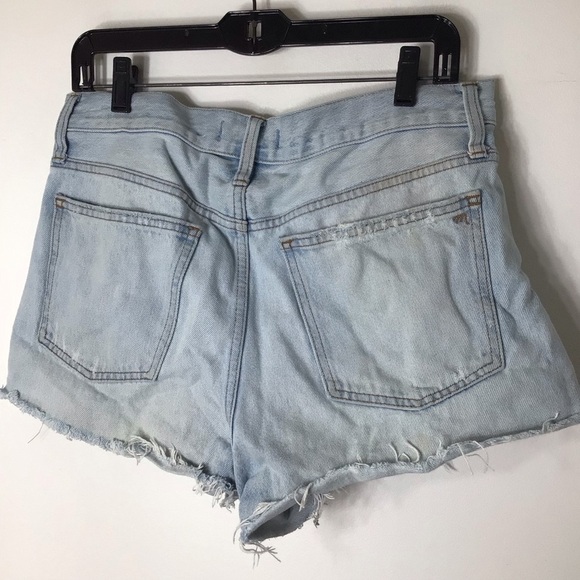 MADEWELL denim jeans shorts women 28 cutoff light wash relaxed - Picture 4 of 9